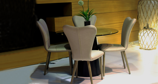 Fedora Side Chair & Gong Dining Table